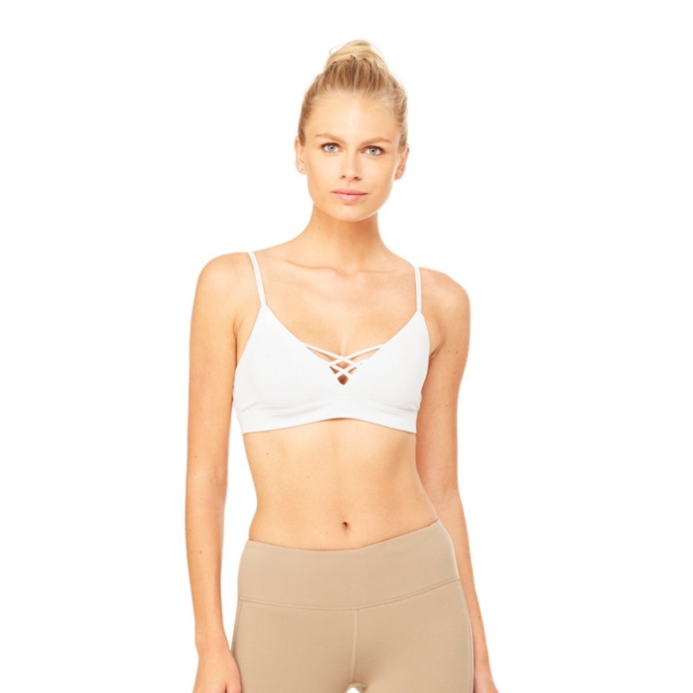 Alo Yoga White Interlace Sports Bra XS